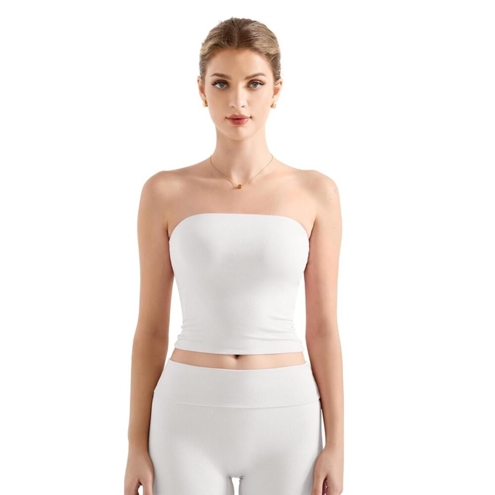 Women 2 Piece Modal Lounge Sets Double Lined Workout Sets Tube Top Foldover Casual Tracksuits